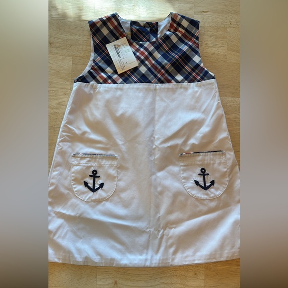 The Beaufort Bonnet Company Multicolor Plaid dress with Anchors NWT - Picture 2 of 3